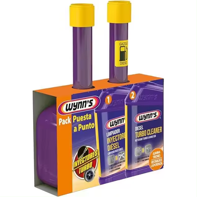 Wynn’s Pack Puesta a Punto Diésel – Limpieza Profunda de Inyectores y Turbo – Reduce Consumo y Mejora Rendimiento – Fácil Aplicación – Compatible con Motores Diésel con Turbocompresor – 2 x 325 ml - 1