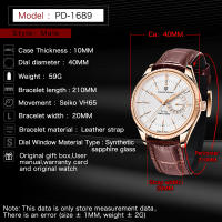 Reloj De Cuarzo Para Hombre PAGANI DESIGN PD-1689 VH65 Lujo Acero Inoxidable Cristal De Zafiro Resistente Al Agua 20Bar Reloj De Pulsera De Cuero Fashion & Casual - details 16