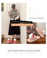 Sanrio Anime Tenis De Piel De Hello Kitty Para Niñas Dibujos Animados Derivados Productos Adorables Calienta Y Antideslizante Para Interiores Regalos - details 0