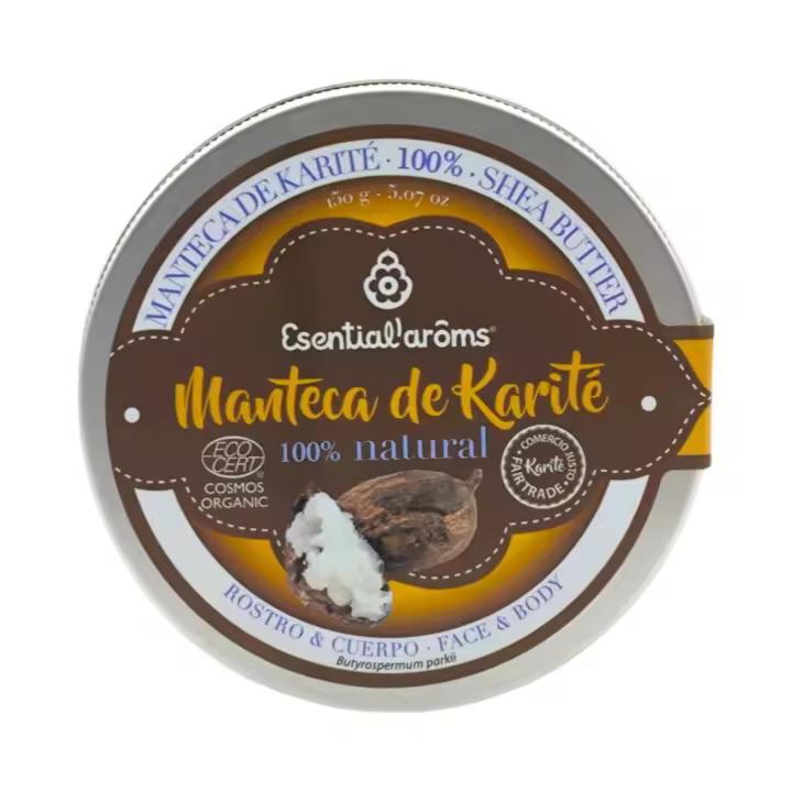 Manteca de Karité bio 150gr Esential Aroms, Hidratación intensa, Para cara y cuerpo, Nutritiva, Piel seca a muy seca, 100% natural, Preparación de cremas. - 1