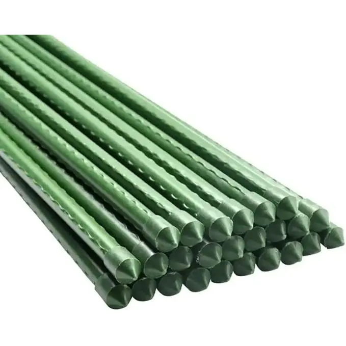 Pack de 10/20/40 tutores de Acero plastificado para Plantas de Ø 1,10 cm, Ideal para el Cuidado del jardín. Varillas para el Cuidado de Plantas y arboles (Color Verde) - 1