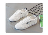 Zapatillas De Correr Para Mujer Verano Moda Blanca PU Cuero Transpirable Zapatillas De Caminar Casual Con Cordones Deportivas De Tacón Plano Para Hombres - details 3