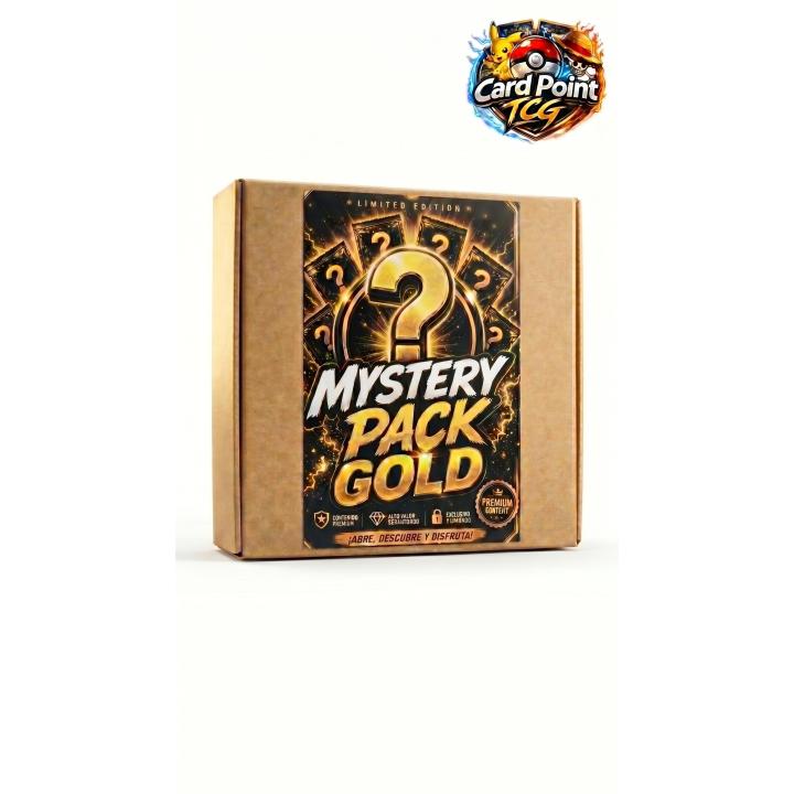 Mystery Pack Gold Pokémon TCG, incluye 4 Sobres Sellados + Carta AR Garantizada - Card Point TCG