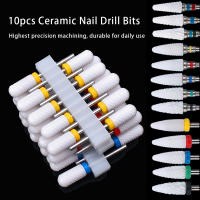 Juego De 10 Piezas De Brocas Para Uñas De Cerámica Para Manicura Eléctrica Herramientas De Pulido De Uñas Y Pies Accesorios De Maquinaria - details 0