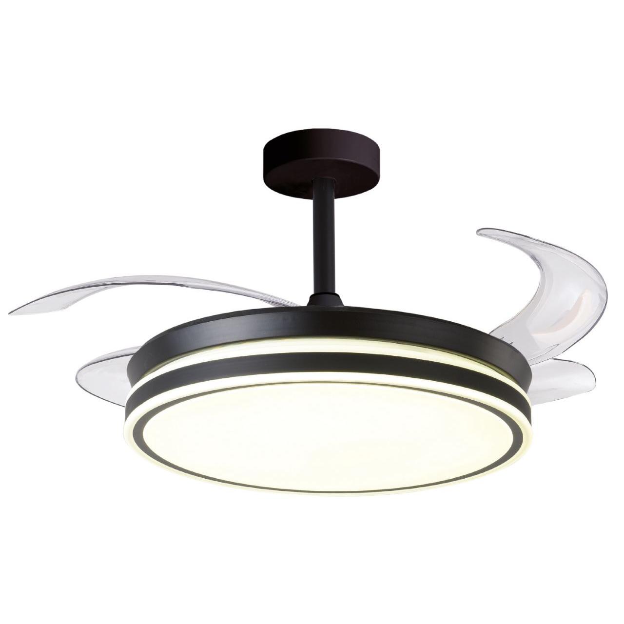 BEL AIR HOME Ventilador de Techo ATENAS con Motor DC y Aspas Desplegables con Luz Led 36W MEMORIA y Regulable en intensidad DIMMER (Luz nocturna) - Maca BEL AIR HOME - Silencioso y eficiente - Control Remoto incluído - Ideal para dormitorios y Comedores