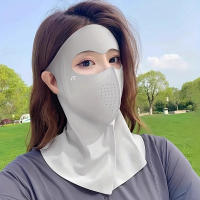 Máscara Facial Multifuncional De Seda Hielo Para Verano Protección Solar Y Respirabilidad Para Ciclismo Al Aire Libre - details 15