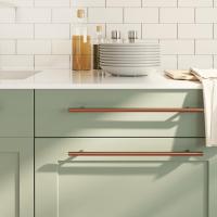 vidaXL Tiradores para armarios 5 uds acero inoxidable 320 mm en color Bronce/Plateado/Negro | almacenamiento funcional diseño moderno para baño dormitorio sala - details 0