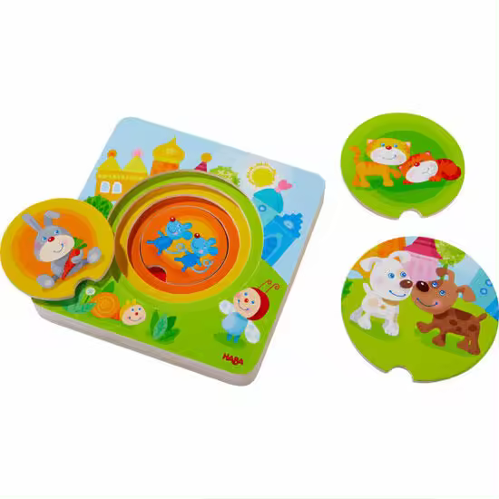 Puzzle de madera Animalitos multicolores - 1