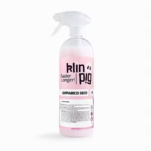 KLINPIG - Limpiador de Bicicletas en Seco 1L, Jabón Biodegrable, para Limpiar Bicis, Elimina Suciedad sin Dañar, con pH Neutro, sin Disolventes, no Necesita Aclarado, Ideal para Verano y Vacaciones - 1