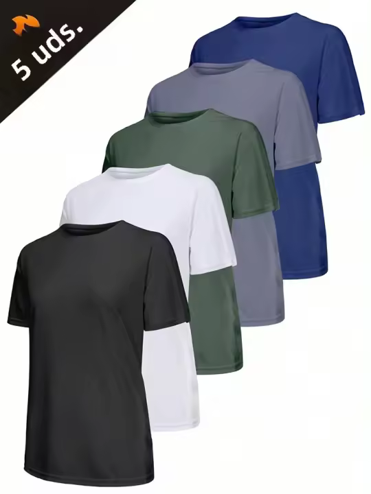 5Pcs Camiseta Deportiva Para Mujer Ultraligera Secado Rápido Transpirable Top Ligero Para Entrenamiento Fitness Running Gym - 1