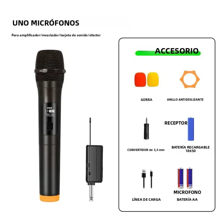 Micrófono Inalámbrico UHF 2 Canales Fijo Para Party Karaoke Profesional Iglesia Show Conferencia Handheld Micphone CHANGXI - 1