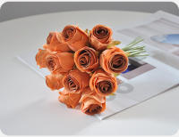 Bouquet De Rosas Rosa De 24CM Decoración Para El Hogar Propiedades Fotográficas Guía De Carretera Para Boda Flores Artificiales - details 38
