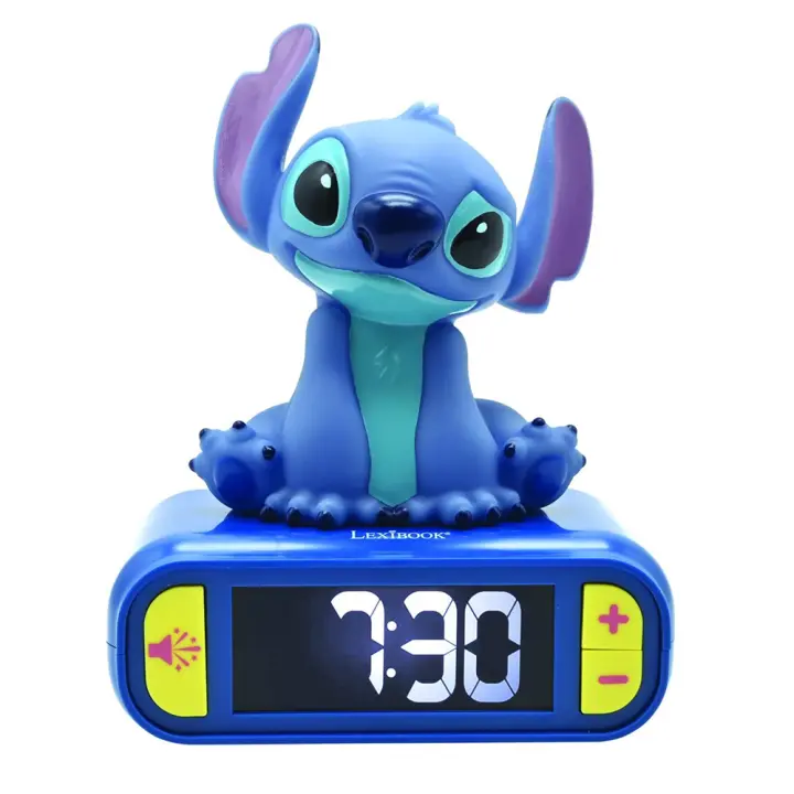 Despertador digital Stitch con luz de noche 3D y efectos sonoros 15x10x20 cm (Lexibook RL800D) - 1