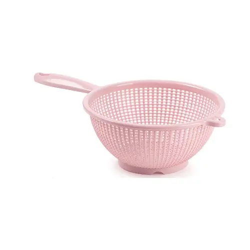 CABLEPELADO Escurridor de Verduras y Pasta Con Mango, Colador de Cocina y Drenaje, Diámetro Superior 22 cm, Plástico, Libre de BPA, Apto Lavavajillas, Rosa - 1