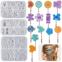Molde De Silicona Para Pegatinas De Cabello Con Clip Epoxy Resina DIY Flores Nudo De Cinta Múltiples Uso Para Joyería Y Artesanías - details 5
