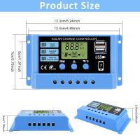 Controlador Solar 12V/24V 30A 20A 10A Regulador PWM Cargador De Batería Con Pantalla LCD Salida USB Doble 5V Para Energía Solar - details 3