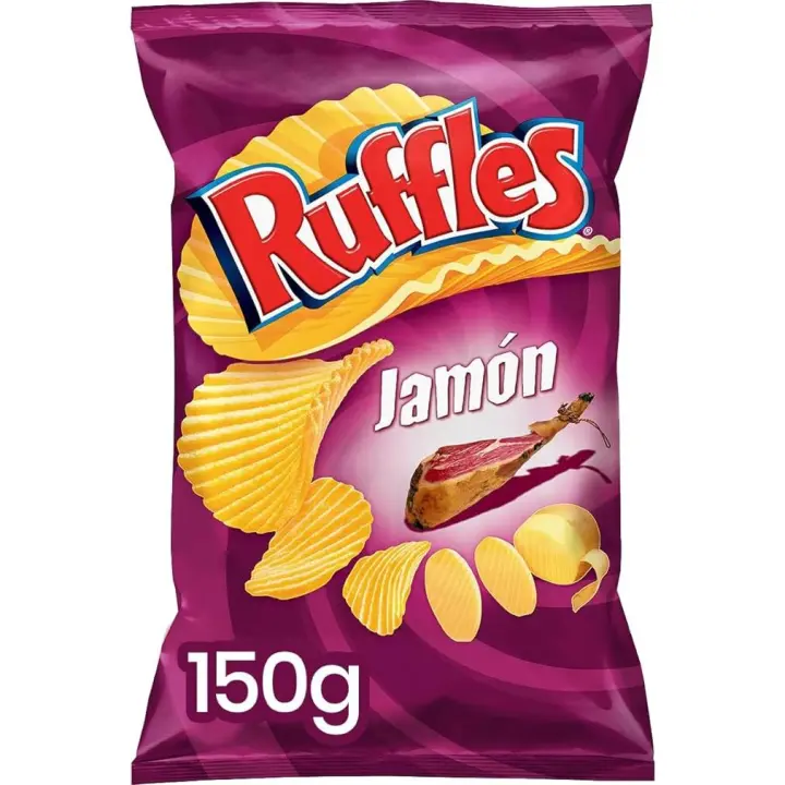 PACK de 10 - Ruffles sabor a jamón  sin gluten 10 x 150g - 1