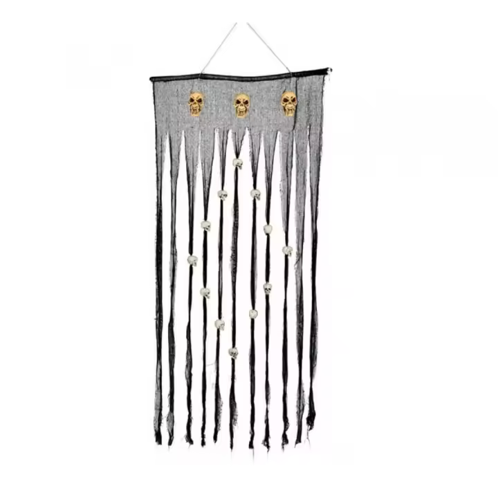 Guirca Cortina Gris con Calaveras 90X180 Cm - 1