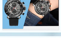 Reloj De Pulsera De Cuarzo BORUSE Para Hombre Cronógrafo Negocio Impermeable De Silicona Estilo Casual Y Moda - details 10