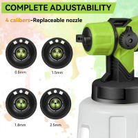 1400ML PISTOLA DE PULVERIZACIÓN eléctrica, aerógrafo con revestimiento de acero, pintura, 5 boquillas, adecuado para muebles, armario, valla, puerta de pared, obras de bricolaje,1000W - details 2