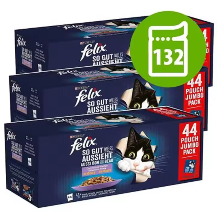 Felix Purina Fantastic Comida Húmeda para Gato Adulto Pack Surtido, Megapack Ahorro 132 x 85 g - 1