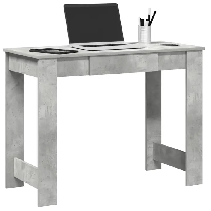 vidaXL Escritorio madera contrachapada color 100x45x75 cm en color Roble Sonoma/Blanco/Roble ahumado y más | estructura resistente ideal para salón dormitorio o estudio - 1