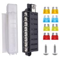Soporte De Caja De Fusibles Para Coche Y Barco Con Bloque De Fusible De 8 Caminos Y Indicador De Advertencia 12V~24V Panel De Distribución De Energía - details 0