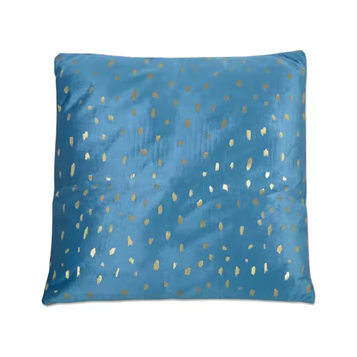 Cojín de Terciopelo Azul con Print Dorado 45*45 Geneve - 1