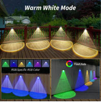 Lámpara De Pared Solar Para Jardín Con Modos RGB Blanco Cálido Luz Decorativa Impermeable Para Patio Puerta Y Cerca Exterior - details 3