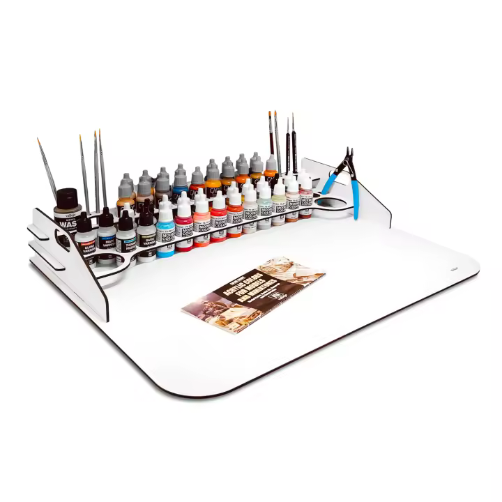 Mesa de Trabajo Grande Paint Station Silu 50V - Organizador Modelismo Pinturas Vallejo 18ml - 1