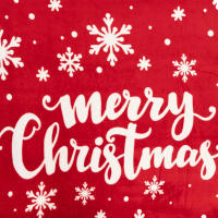 Manta, Plaid Sofá con Motivos Navideños 130x180cm , Merry Christmas. Polyester. - details 3