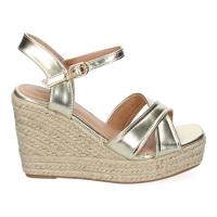 PuntoSalao Sandalias doradas de cuña en yute elegante para mujer TF3357 - details 1