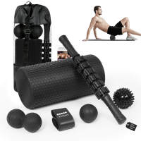 Foam Roller Kit 7-en-1, Kit de Rodillo Masaje Muscular con Rodillos de Espuma 38.5 cm, Roller Stick, Bolas Masaje y Spiky Ball, Kit de Rulo de Estiramiento para Relajación Muscular - details 1