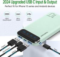 Cargador portátil 10000mAh Delgado USB C Banco de Potencia de entrada y salida con Pantalla LED Batería externa Ligera Compatible para iPhone 14/13/12, iPad, Samsung, etc. (verde) - details 6