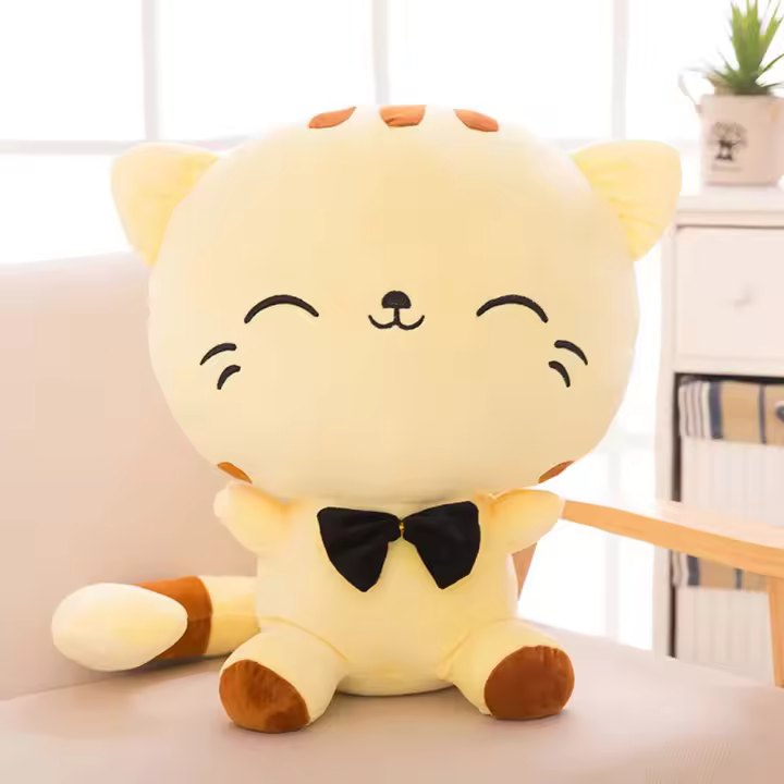 Muñeco De Peluche Gato Con Corbata Para Niños 20cm Suave Almohada Soothing Regalo De Cumpleaños Y Navidad Favorito De Bebé - 1