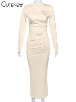 Vestido Largo Elegante Para Mujer NIBBER Con Cuello Redondo Y Patchwork Ajustado Para Noche Traje De Fiesta Vestidos - details 13