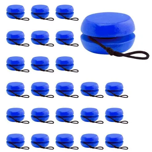 Deliex delicias de Extremadura. Lote 25 juego Yoyos de Madera Natural Detalle Genial para Regalos de Cumpleaños infantiles, Niños Clase, Comuniones, Boda o Bautizos. - 1
