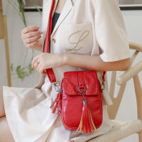 Bolso De Hombro De Cuero PU Con Borla Moda Para Mujer Bolsa Bandolera Casual Con Bolsillo Para Teléfono Móvil - details 10
