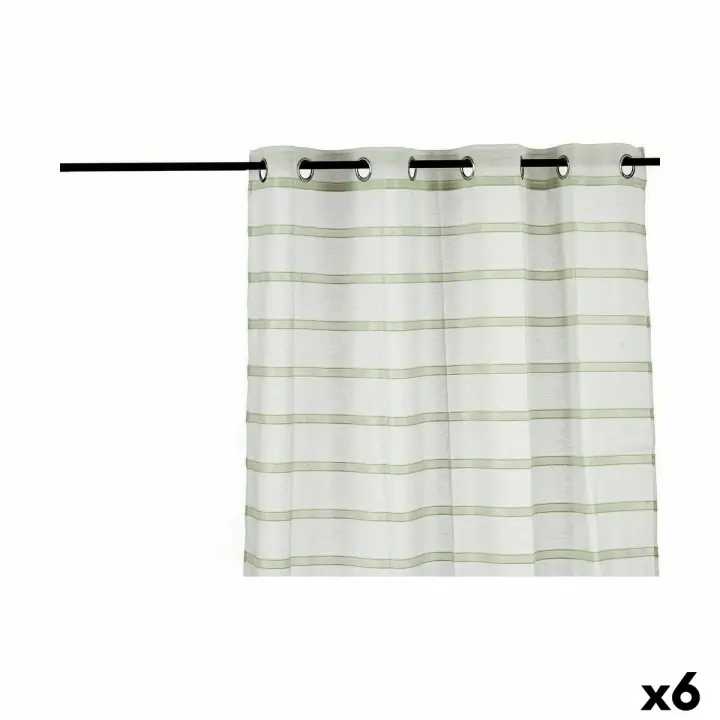 Cortina Rayas Verde 140 x 0,1 x 260 cm (6 Unidades) - 1