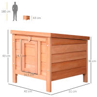 PawHut Conejera de Madera Exterior Jaula Caseta para Roedores Mascotas Pequeñas con Techo Asfáltico Abatible y Rampa Antideslizante 42x51x43 cm - details 2