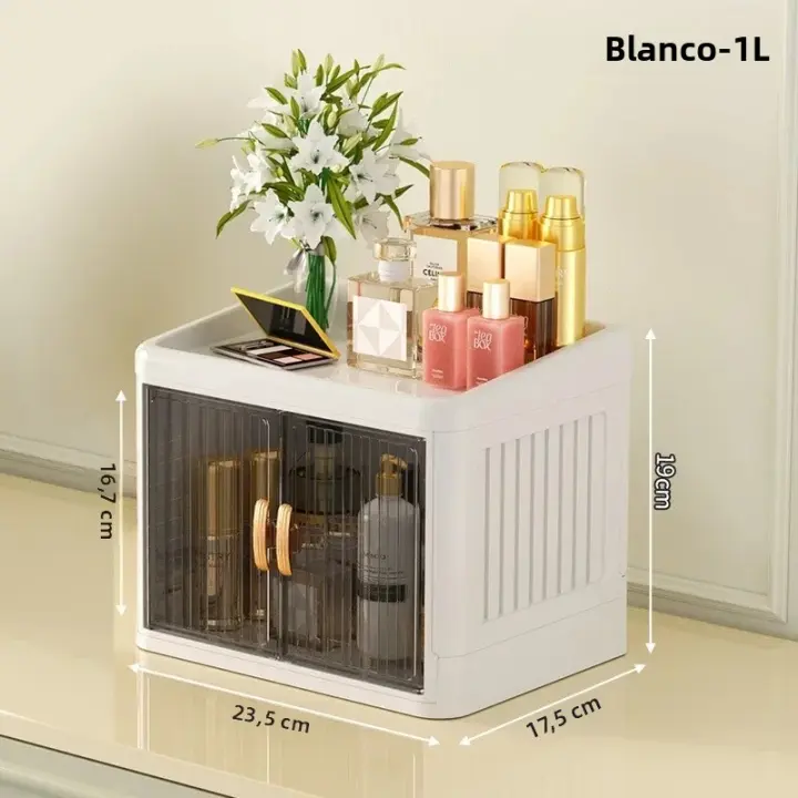Caja De Organización Para Cosméticos Plegable Con Dos Puertas Sin Montaje Requerido Caja De Almacenamiento Para El Hogar Y Baño Capacidad Alta De 120L Estilo Moderno Ecológico - 1