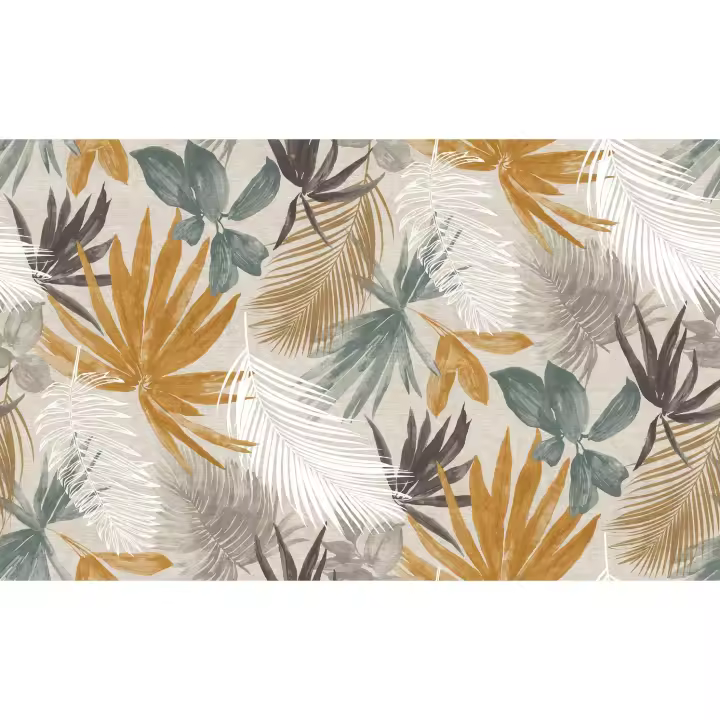 Mantel antimanchas tela resinada confeccionada rectangular Hojas repele liquidos lavable exterior e interior mesa cocina jardín  decolux homeware - 1
