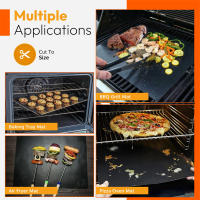 5-Pack Almohadillas De Horno Antideslizantes No Adherentes Para Horno Eléctrico Reutilizables Tapetes De Cocina Teflon Tejido De Fibra Resistentes Al Calor Fácil De Limpia - details 5