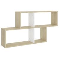 vidaXL Estante de pared madera contrachapada 100x18x53 cm Blanco, Negro, Gris Mueble Almacenaje Estantería para Oficina, Estudio, Dormitorio Estantería/Librería/ mueble de Almacenamiento - details 7