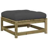 vidaXL Taburete de jardín con cojín madera maciza de abeto de Douglas Natural y negro, Natural y girs, Marrón pino Conjunto Terraza Muebles Jardín Exterior Juego de Muebles de jardín Mueble Jardín Exterior Muebles de Salon Exterior - details 2