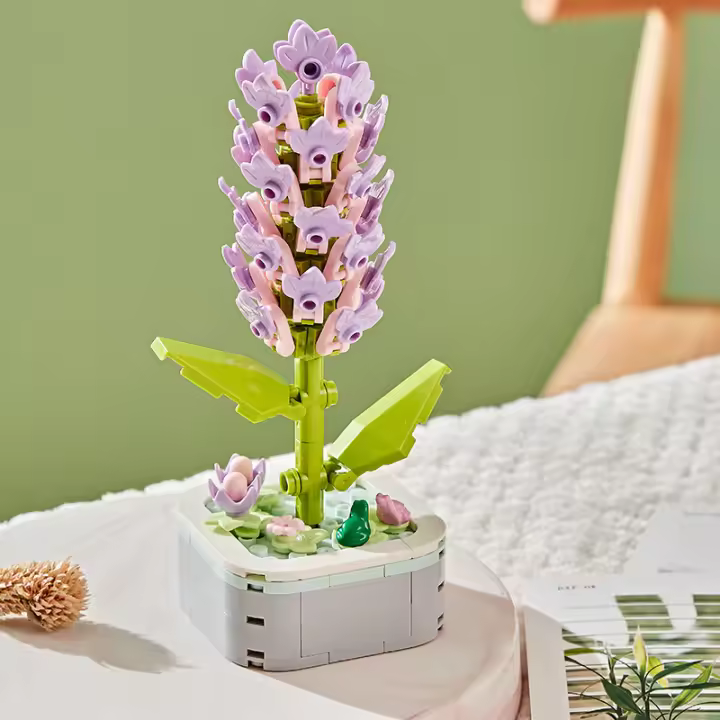Bloques de construcción de flores, flores preservadas, 10328, rosa, regalo del Día de San Valentín, ramo romántico, juego de montaje - 1