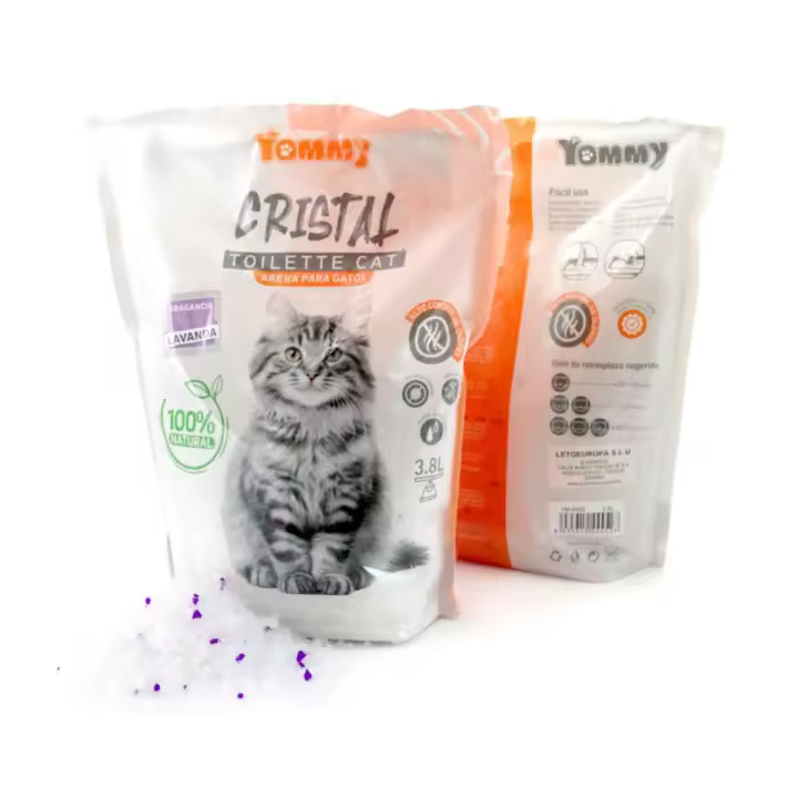 Arena de Sílice para Gatos -3.8L - Alta Absorción, Biodegradable y Cómoda - Fragancias: Original, Lavanda, Mar y Limón - 1