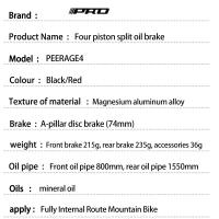 Freno De Disco Hidráulico IIIPRO 4-pistón Para Bicicleta De Montaña MTB Calipero De Tipo Split Ultra-ligero Con Ruteo Interno Sistema De Frenado - details 0