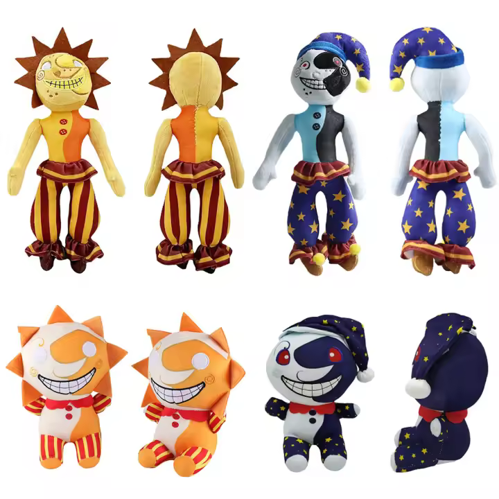 Muñeco De Peluche Fnaf Sundrop 20-28CM Juguete De Seguridad Breach Sunrise Joker Sol Luna Juego Regalo Para Niños Y Adultos - 1
