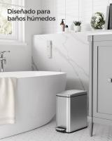 Cubo de Basura de 10 litros para Baño con Pedal - Compacto para Espacios Pequeños, Cierre Suave, Acero Inoxidable, Disponible en Blanco, Negro y Plata - details 16